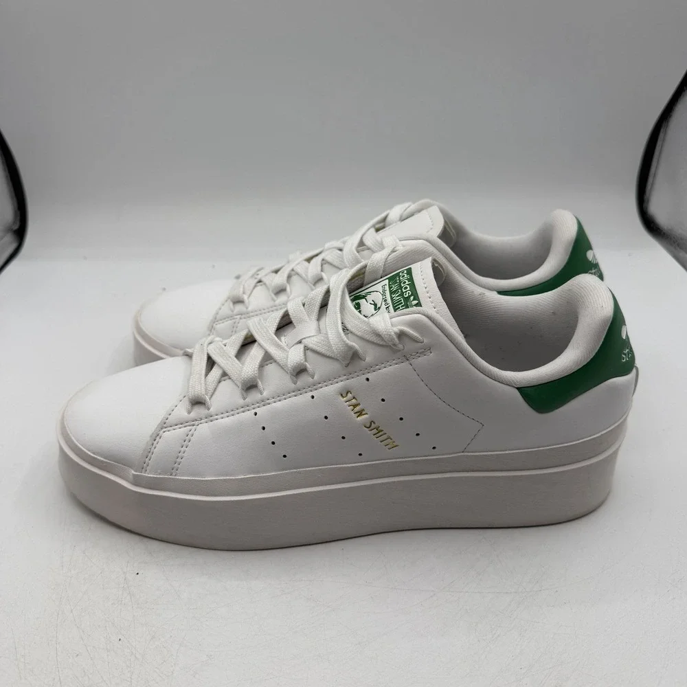 Adidas Stan‎ Smith Bonega Shoes Womens 10.5 White/Green Platform Sneakers GY9310